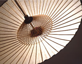 和紙を張った傘。
