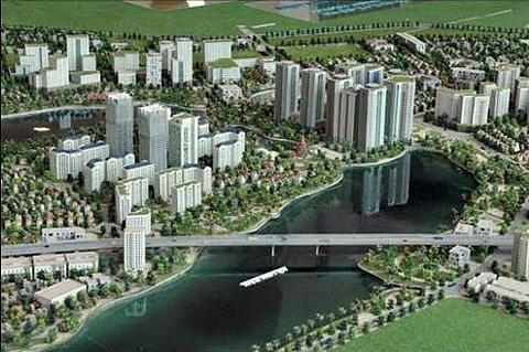 図1●ベトナム・ホアラックで計画されているハイテックシティの完成予想図