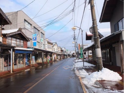 ライジングボラードが設置される予定の新潟県見附市にある今町商店街