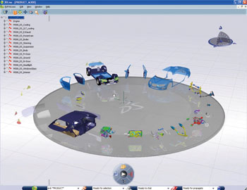 図●Dassault Systemes社の3次元ビューワ「3D Live」の画面