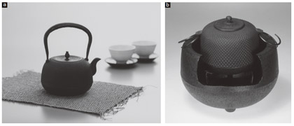 図●伝統的な鉄瓶（a）や茶の湯釜（b）